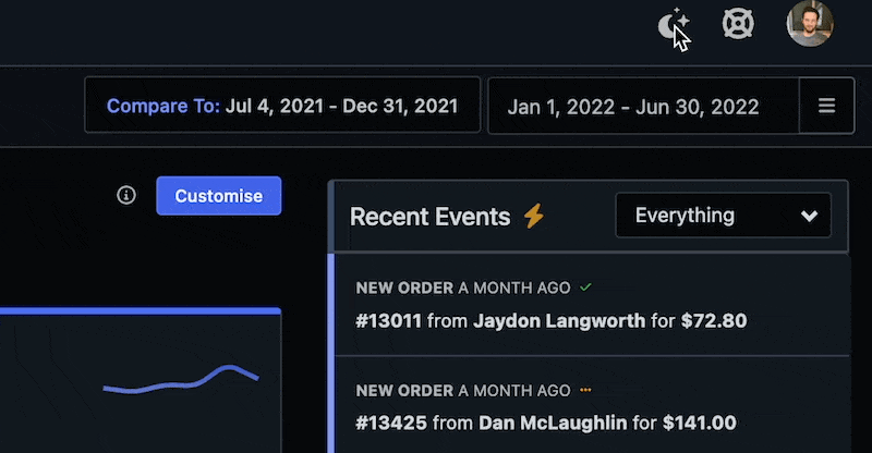 FoodBevBiz system dark mode gif