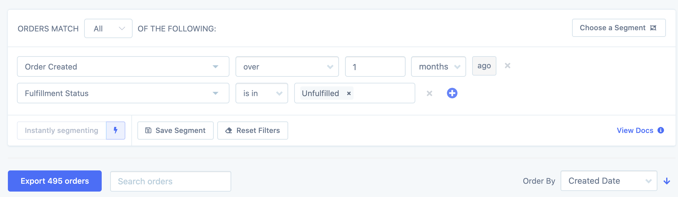 FoodBevBiz order filters