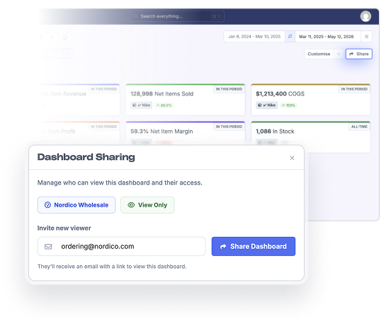 Sharing a FoodBevBiz dashboard with an external viewer via the new Viewer role